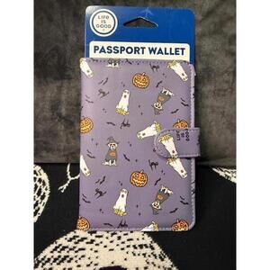 Life Is Good Halloween Passport Wallet Dogs Ghosts Pumpkins NWT